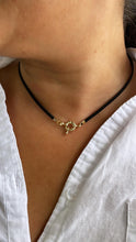Load image into Gallery viewer, Faux Leather Choker Necklace with 18k Gold Filled 11mm Carabiner Clasp
