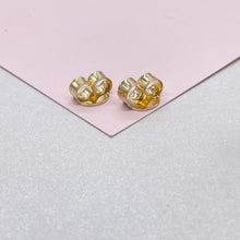 Load image into Gallery viewer, 18k Gold Filled Butterfly Puffy XL Push Back Earrings Clutch Back Closure, Backings Jewelry Making Supplies
