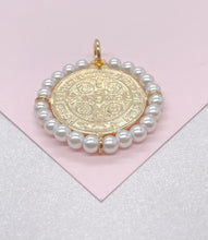 Load image into Gallery viewer, 18k San Benito Charm Crowned with Pearl Beads

