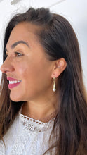 Load image into Gallery viewer, 18k Gold Filled Cylinder-Cone Shape Drop Earring featuring a Small Smooth Pearl

