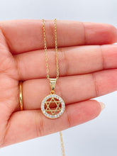 Load image into Gallery viewer, 18k Gold Filled Star of David Pendant Crowned with CZ Stones
