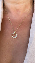 Load image into Gallery viewer, 18k Gold Filled Smooth Heart Pendant With Round CZ Stones on Edge
