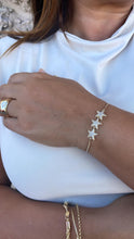 Load image into Gallery viewer, 18k Gold Filled 3 Pave Star Adjustable Bracelet
