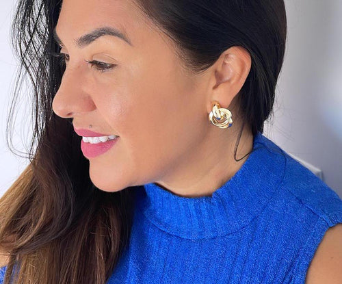 18k Gold Filled Mini Doubled Layered Soft Angled Earrings