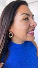Load image into Gallery viewer, 18k Gold Filled Doubled Layered Soft Angled Earrings, Long Oval statement earrings
