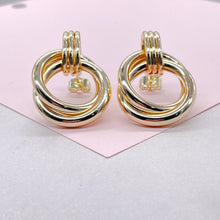 Load image into Gallery viewer, 18k Gold Filled Soft Twist Cylinder Stud Earring
