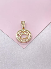 Load image into Gallery viewer, 18k Gold Filled Star of David Pendant Crowned with CZ Stones
