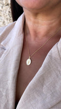 Load image into Gallery viewer, 18k Gold Filled Virgin Mary Medallion Pendant Crowned with CZ Stones
