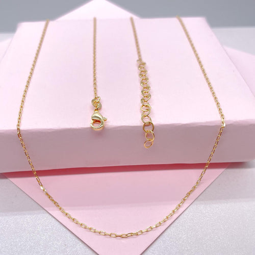 18k Gold Filled Tiny Oval Curb/Paperclip Link Necklace