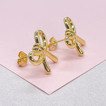 Load image into Gallery viewer, 18k Gold Filled Plain Smooth Bow Studs, Available in 2 Styles
