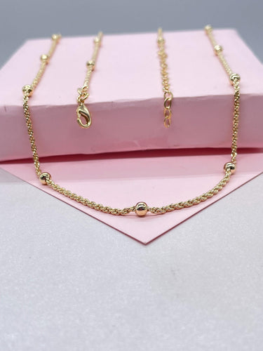 18k Gold Filled 1.5mm Rope Chain Satellite Fusion