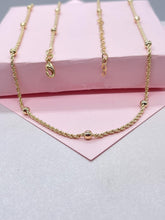 Load image into Gallery viewer, 18k Gold Filled 1.5mm Rope Chain Satellite Fusion
