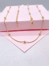 Load image into Gallery viewer, 18k Gold Filled 1mm Satellite Snake Chain with Hollow Beads Attached
