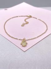 Load image into Gallery viewer, 18k Gold Filled Dainty Satellite Anklet featuring Blue Evil Eye Hamsa Charm, Protection Jewelry
