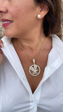 Load image into Gallery viewer, 18k Gold Filled Cz Pave Hawk Medal Pendant Bald Eagle Charm
