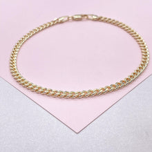 Load image into Gallery viewer, 4mm 18k Gold Filled Plain Miami Cuban Link Anklet, Curb Link, Wholesale
