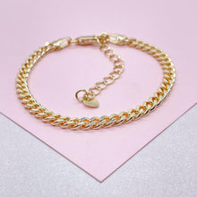 Load image into Gallery viewer, 18k Gold Filled 4mm Cuban Link Chain Bracelet, Gold Curb Chain Bracelet, Miami Cuban Bracelet, Cuban Chain Bracelet Women, Gold Bracelet
