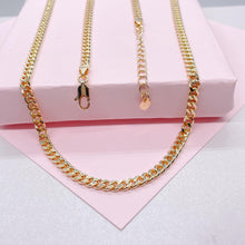 Load image into Gallery viewer, 18k Gold Filled 4mm Cuban Link Chain, Miami Cuban Available Necklace and Bracelet, Gold Curb Chain And Jewelry Making Supplies
