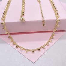 Load image into Gallery viewer, 18k Gold Filled Dainty Curb Link Choker With Attached Beads
