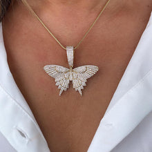 Load image into Gallery viewer, 18k Gold Filled CZ Pave Large Butterfly Pendant
