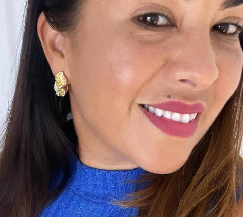 18k Gold Filled, Melted Chunky Crinkle Hoop Earrings