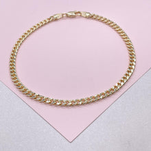 Load image into Gallery viewer, 4mm 18k Gold Filled Plain Miami Cuban Link Anklet, Curb Link, Wholesale
