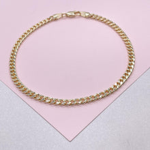 Load image into Gallery viewer, 4mm 18k Gold Filled Plain Miami Cuban Link Anklet, Curb Link, Supplies
