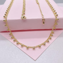 Load image into Gallery viewer, 18k Gold Filled Dainty Curb Link Choker With Attached Beads
