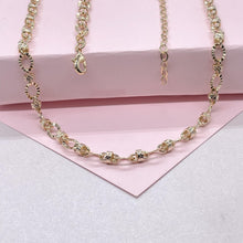 Load image into Gallery viewer, 18k Gold Filled 5mm Oval Sunburst Link Necklace

