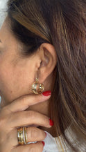 Load image into Gallery viewer, 18k Gold Filled Hoop Earrings: Shiny Diamond Cut, 9mm Thick
