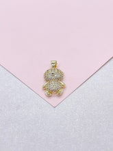 Load image into Gallery viewer, 18k Gold Filled CZ Puffy Baby Bear Charm, For Chains and Jewellery Making
