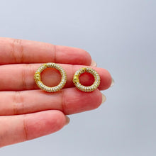 Load image into Gallery viewer, 18k Gold Filled CZ Carabiner Clasp: Jewelry Making Supplies
