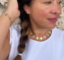 Load image into Gallery viewer, 18k Gold Filled Sunburst Flower Charm Link Bracelet
