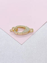 Load image into Gallery viewer, 18k Gold Filled Lobster Claw Clasp With CZ and Bail Included
