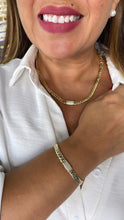 Load image into Gallery viewer, 14k Gold Filled 6mm Monaco Link Necklace Chain &amp; Bracelet with CZ Pave Embellished Clasp (sold separately)
