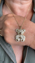 Load image into Gallery viewer, 18k Gold Filled Flat, and Puffy CZ Bear Pendant Charm For Jewellery Making Or Necklace
