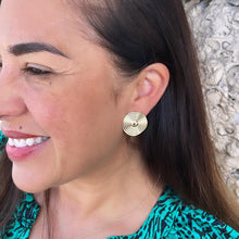 Load image into Gallery viewer, 18k Gold Filled Wave Stud Earrings: Melted Texture, Dainty Jewelry

