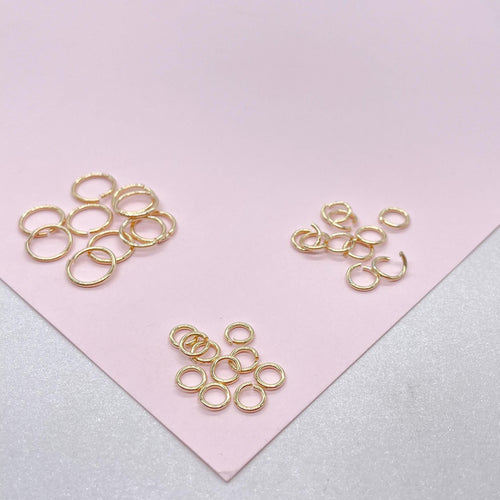 18k Gold Filled Pack of 30 Varied Size Jump Rings for Jewelry Making, for hand made jewelry,