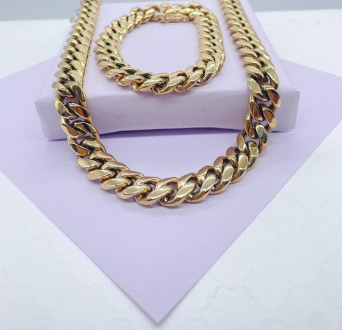 14k Gold Filled Thick 10mm Miami Cuban Link Chain, Cuban Necklace, Cadena de Labon Cubano
