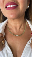 Load image into Gallery viewer, 14k Gold Filled Monaco Link Chain Necklace or Bracelet: CZ Pave Clasp
