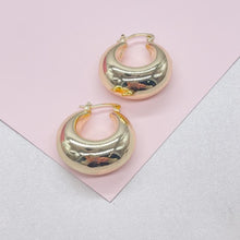Load image into Gallery viewer, 18k Gold Filled Chunky Puffy Smooth Dome Hoop Earring
