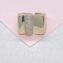 Load image into Gallery viewer, 18k Gold Filled Adjustable Square Dome With Puffy CZ Band
