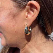 Load image into Gallery viewer, 18k Gold Filled Chunky Puffy Smooth Dome Hoop Earring
