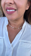 Load image into Gallery viewer, 18k Gold Filled Natural Shaped 6mm Faux Beaded Pearl Toggle Choker
