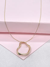 Load image into Gallery viewer, 18k Gold Irregular Oval Necklace Pendant and Earrings
