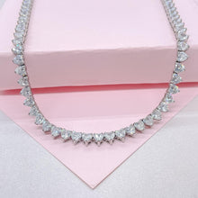 Load image into Gallery viewer, 18k Gold Filled 5mm Heart Shaped Tennis Necklace with Bayonet Clasp
