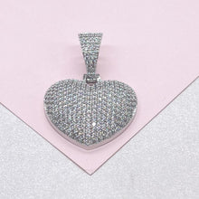 Load image into Gallery viewer, 18k Gold Filled CZ Big Heart Puffy Pendant, Available in Gold and Silver

