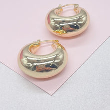 Load image into Gallery viewer, 18k Gold Filled Chunky Puffy Smooth Dome Hoop Earring
