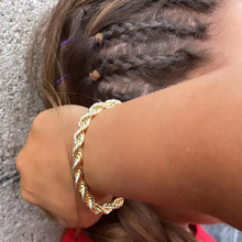 Load image into Gallery viewer, 18k Gold Filled 7mm Thick Rope Chain Bracelet
