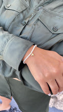 Load image into Gallery viewer, 18k Gold Filled Beaded Choker Necklace and Bracelet with 4mm Pearls and Plain Heart Charm
